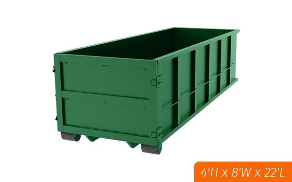 20-yard dumpsters are commonly used for construction projects